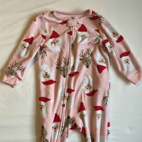 Carter’s Baby Girl Fleece Santa Pajamas Size 18 Months - Picture 3 of 8
